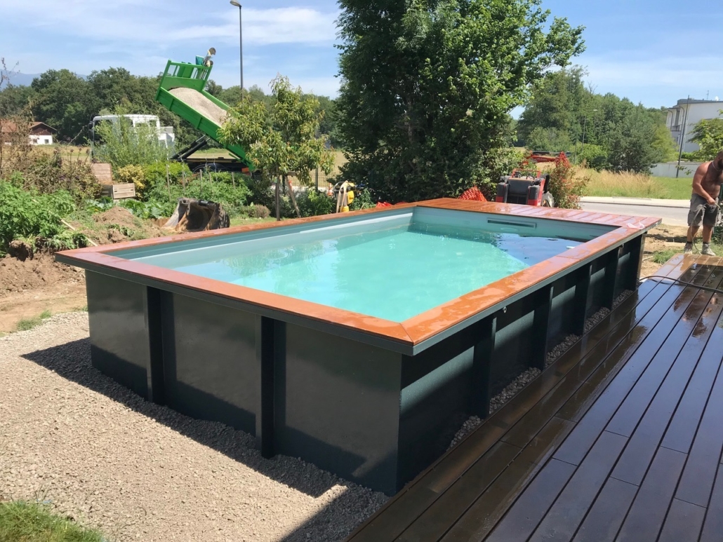piscine auto-portante bassin acier